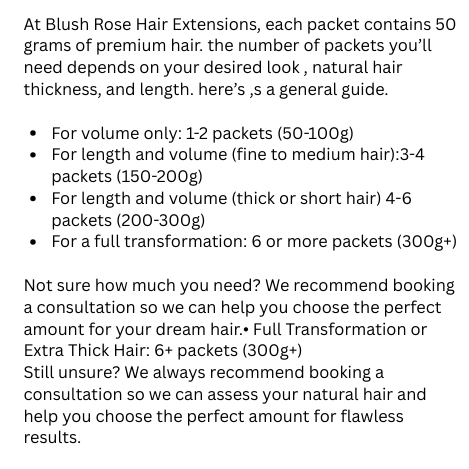 Size chart for Mini weft in champagne, marsbar and mushroom