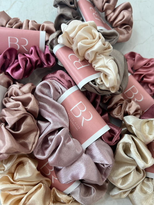 Blush Rose 100% Silk Scrunchies (2 Pack)
