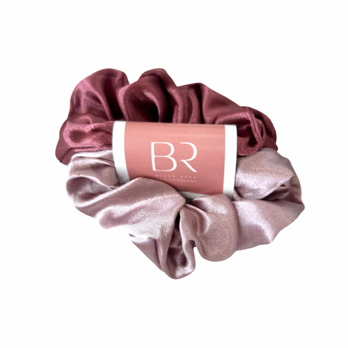 Blush Rose 100% Silk Scrunchies (2 Pack)
